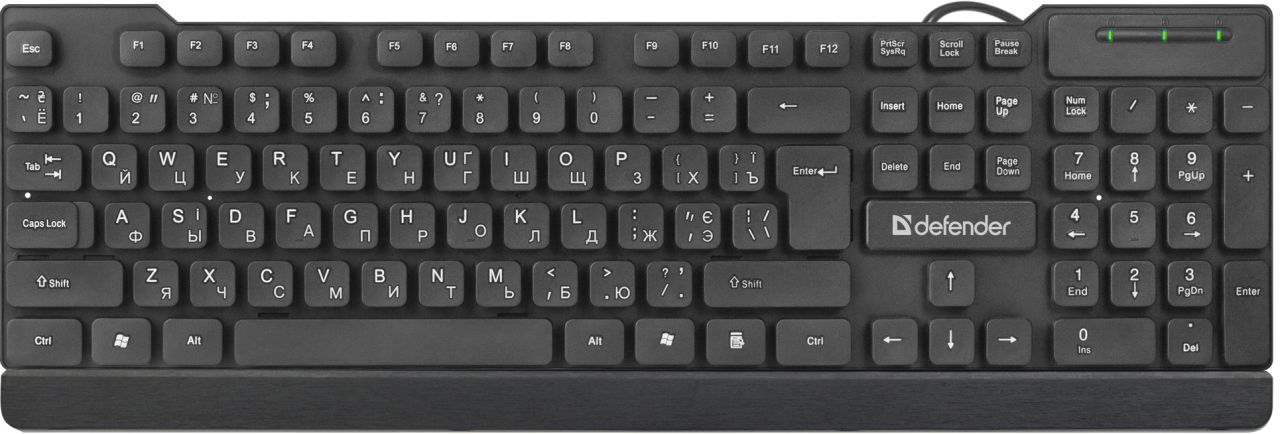 Клавіатура Defender (45192) Element HB-190 USB UKR Чорний