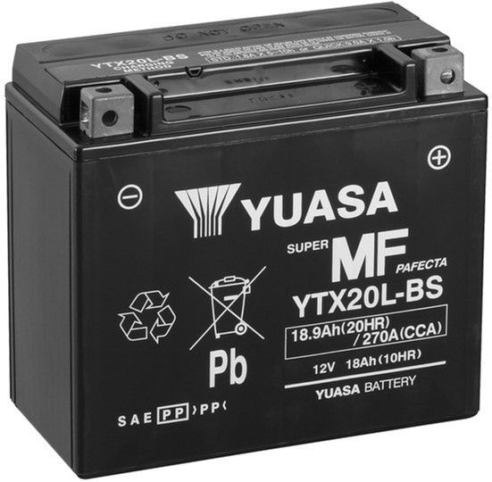 Мотоакумулятор Yuasa 12 V 18.9 Ah MF VRLA Battery YTX20L-BS (сухозаряджений) (YTX20L-BS)