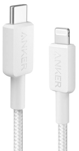 Кабель Anker 322 USB-C to Lightning - 0.9m Nylon White