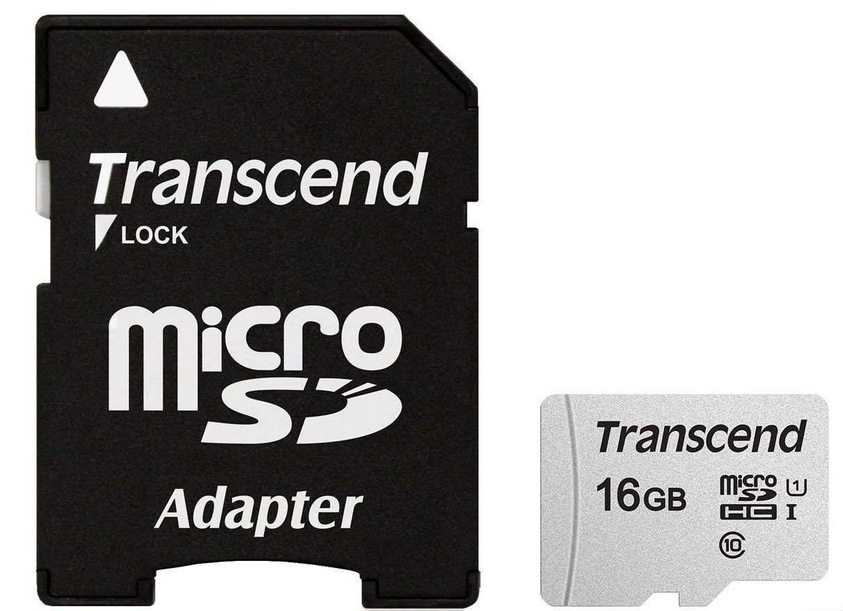 Карта пам'яті Transcend microSDHC 16GB UHS-I U1 (TS16GUSD300S-A) + SD адаптер
