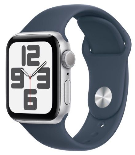 Смарт годинник Apple Watch SE 40mm Silver Alum Case with Storm Blue Sp/b - M/L