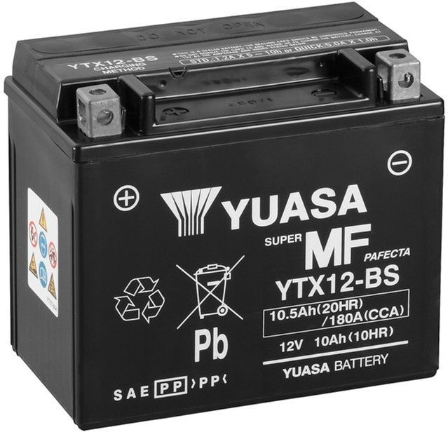 Мотоакумулятор Yuasa 12 V 10.5 Ah MF VRLA Battery YTX12-BS (сухозаряджений) (YTX12-BS)