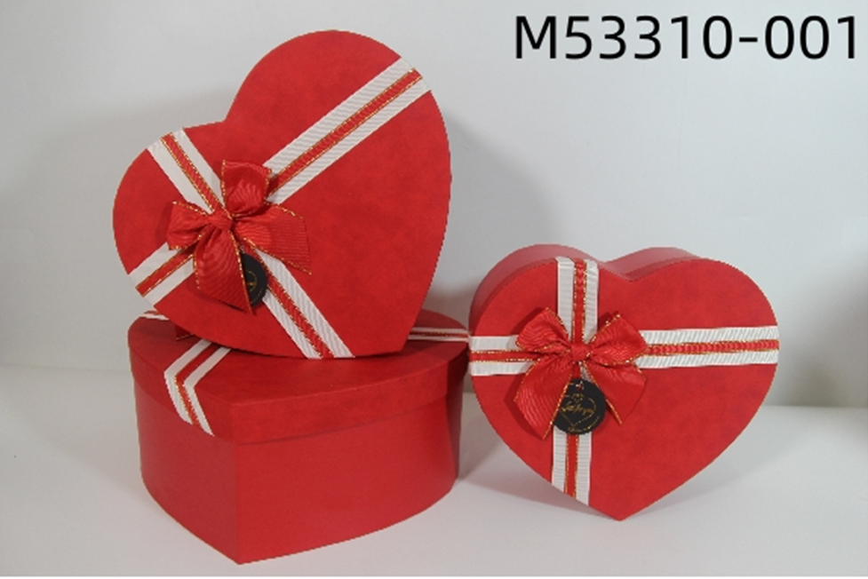 Подарункові коробки UFO M53310-001 Набір 3 шт RED HEART серце