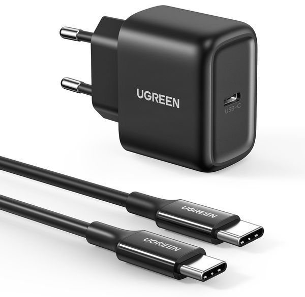 Мережевий зарядний пристрій Ugreen CD250 25W Type-C PD Charger + C-C 2m Cable (Black)