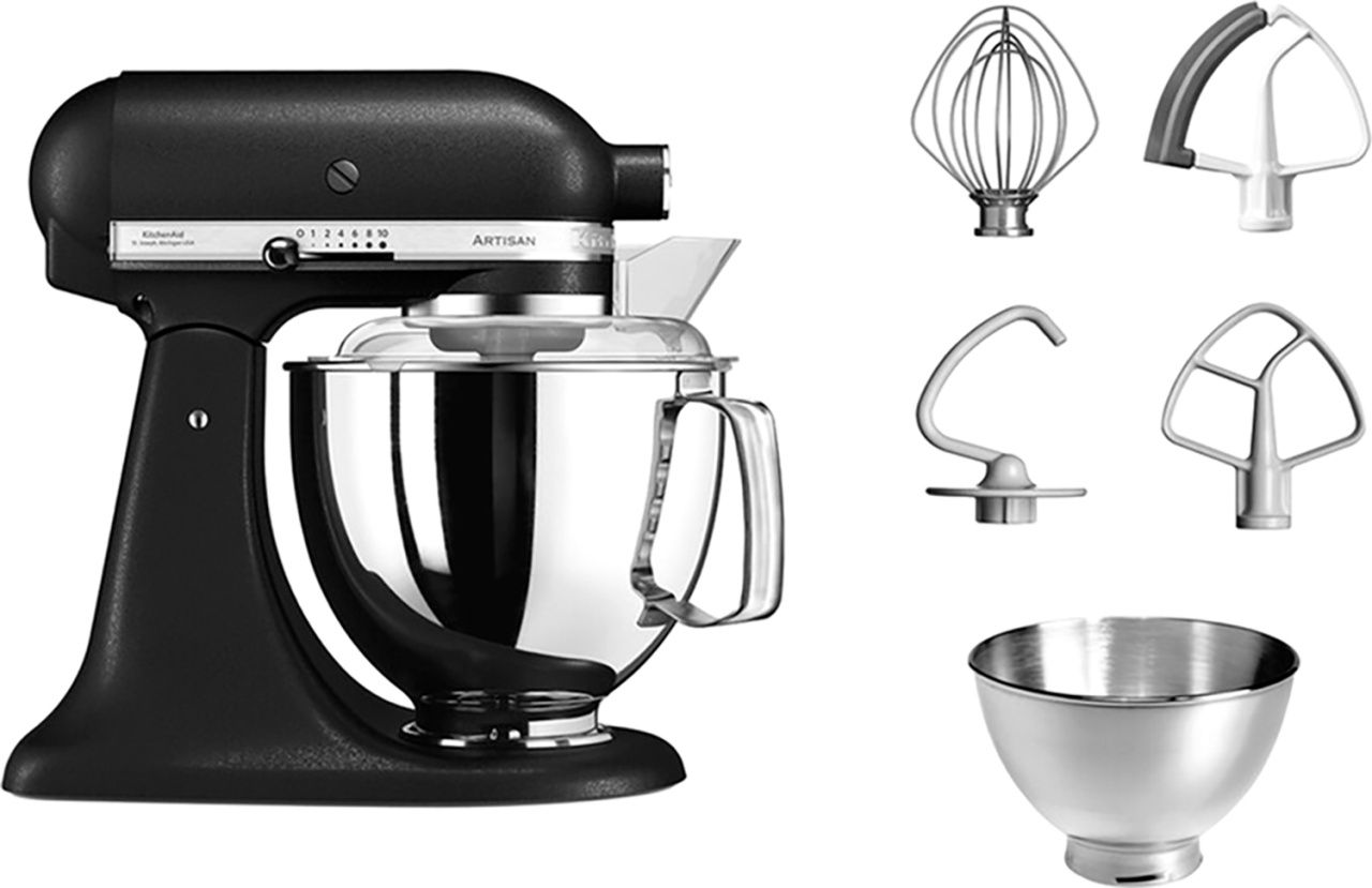 Планетарний міксер KitchenAid Artisan 5KSM175PSEBK із відкидним блоком чавун