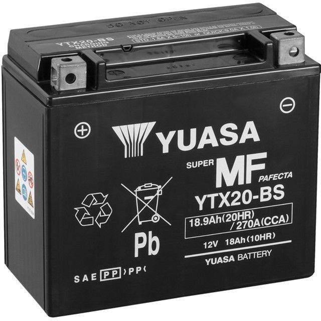 Мотоакумулятор Yuasa 12 V 18.9 Ah MF VRLA Battery YTX20-BS (сухозаряджений) (YTX20-BS)