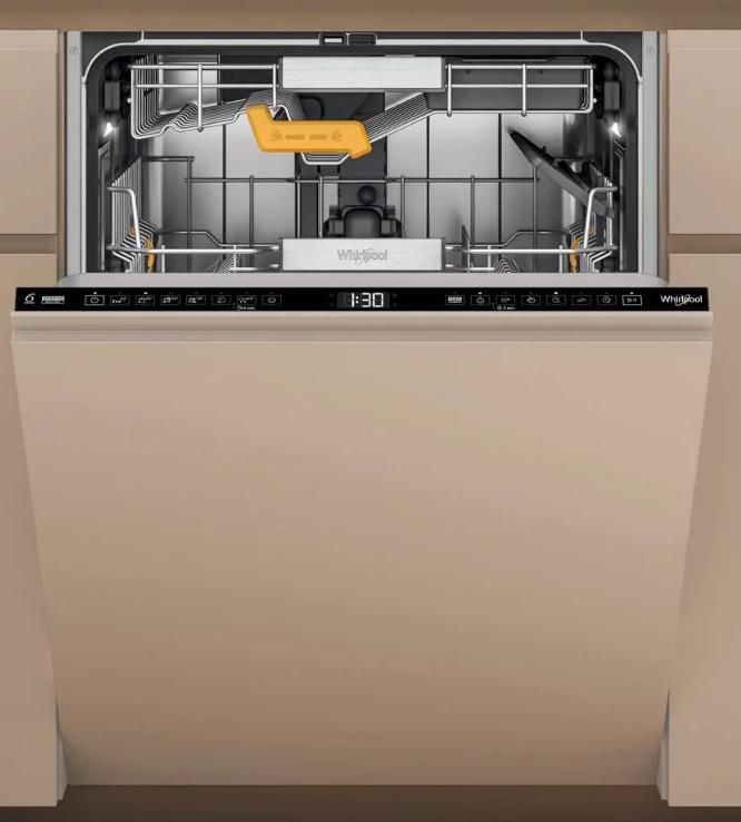 Посудомийна машина Whirlpool вбудована, 14 комплектів, A+++, 60см, дисплей, 3-й кошик, білий (W8IHF58TU)
