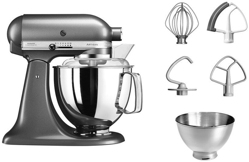 Планетарний міксер KitchenAid Artisan 5KSM175PSEMS з відкидним блоком срібний медальйон