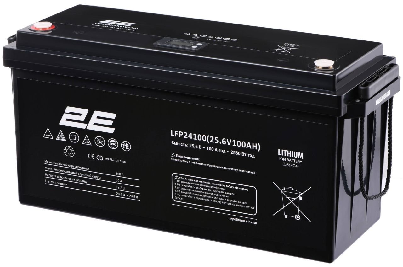 2E Акумуляторна батарея LFP24100 24V/100Ah LCD 8S