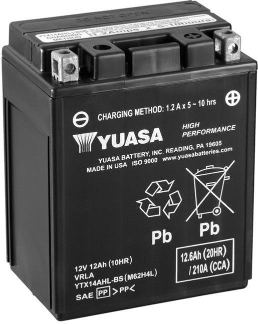 Мото акумулятор Yuasa 12V 12.6Ah High Performance MF Battery AGM YTX14AHL-BS (сухозаряженной) (YTX14AHL-BS)