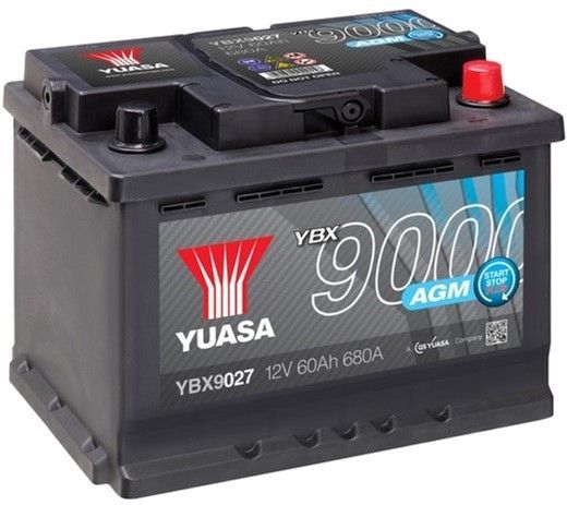 Автомобільний акумулятор Yuasa 12V 60Ah AGM Start Stop Plus Battery YBX9027 (0) (YBX9027)