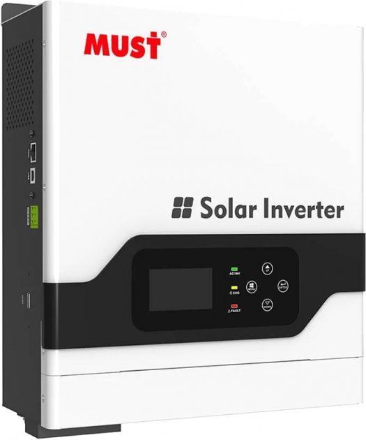 Автономний перетворювач інвертор для сонячних батарей Must 3000W 24V 60A (PV18-3024VPM)