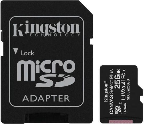 Карта пам'яті Kingston microSDHC 256GB Canvas Select + A1 (W100/W85) + SD адаптер