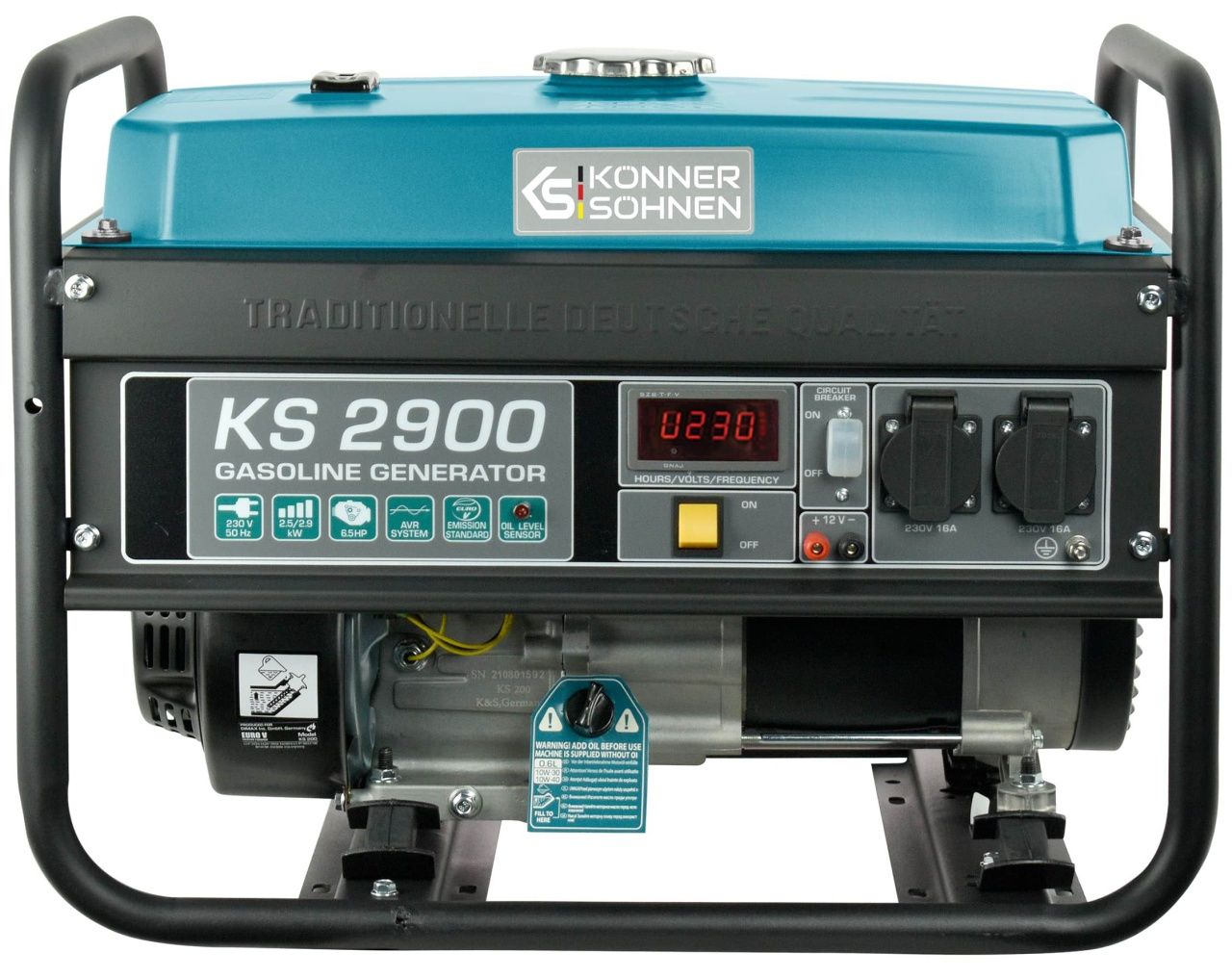 Könner & Söhnen Генератор бензиновий KS 2900, 230В, 2.9кВт, ручний запуск, 41.5кг